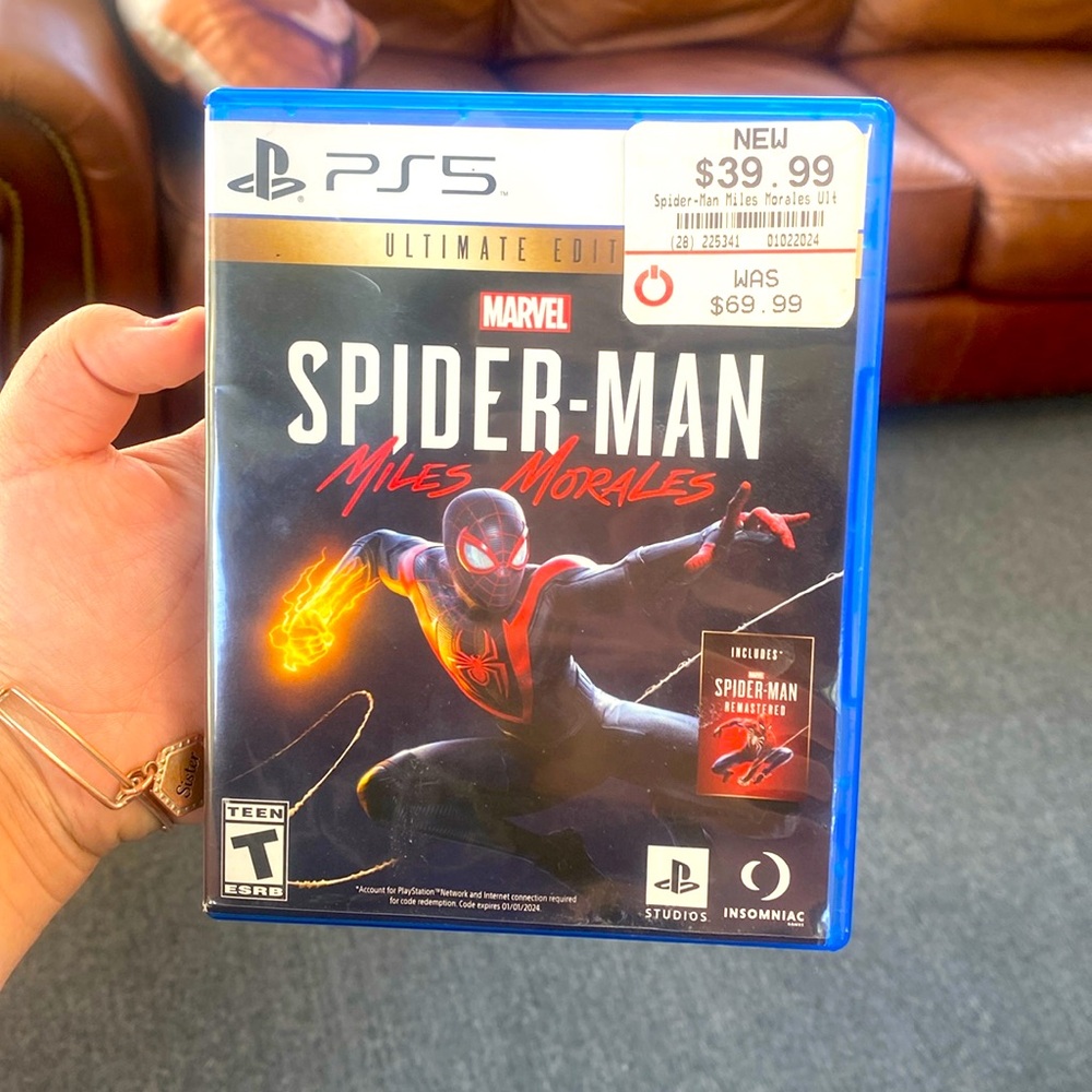 Selling Spider Man Miles Morales for Ps5 for 40$  used Once.